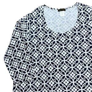 Slinky Brand Geometric Floral Top